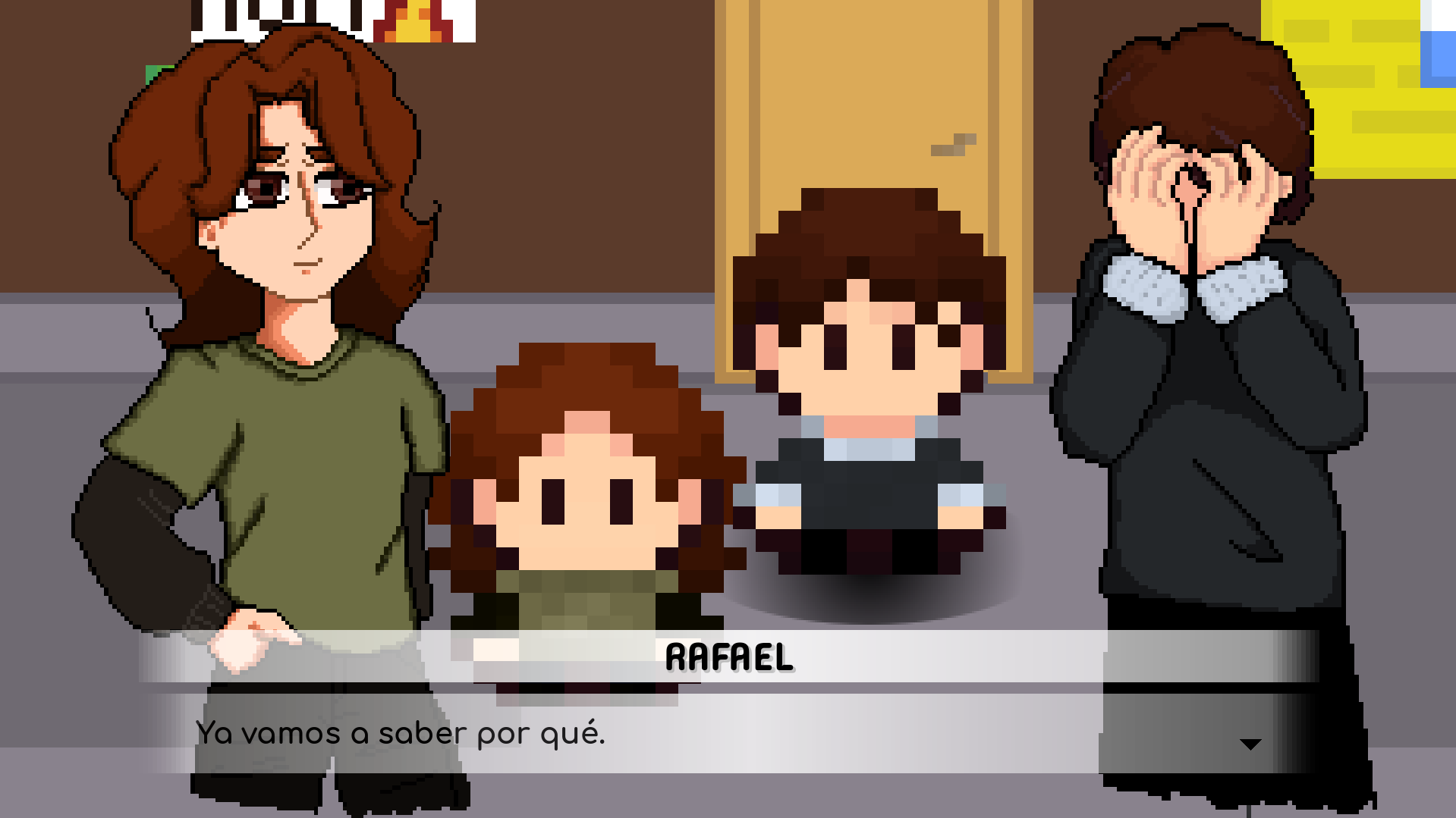Diálogo entre estudiantes en la escuela de Tras la Pantalla